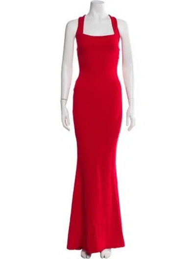 Pre-owned Nookie Square Neckline Long Dress In Red