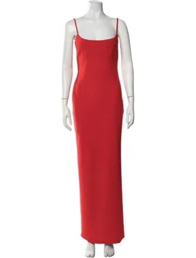Pre-owned Nookie Square Neckline Long Dress In Red