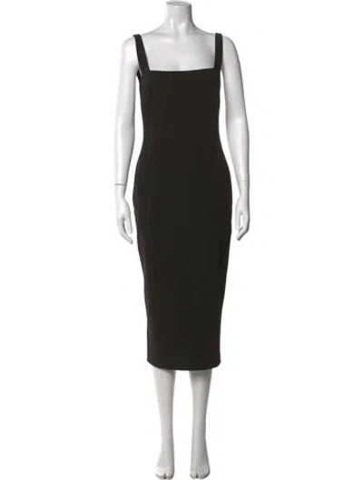 Pre-owned Nookie Square Neckline Midi Length Dress In Black