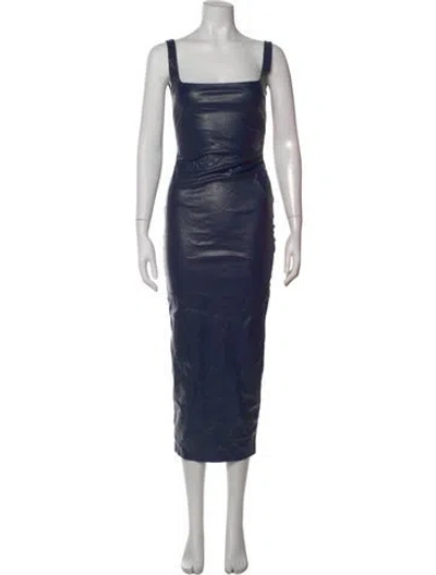 Pre-owned Nookie Square Neckline Midi Length Dress In Blue