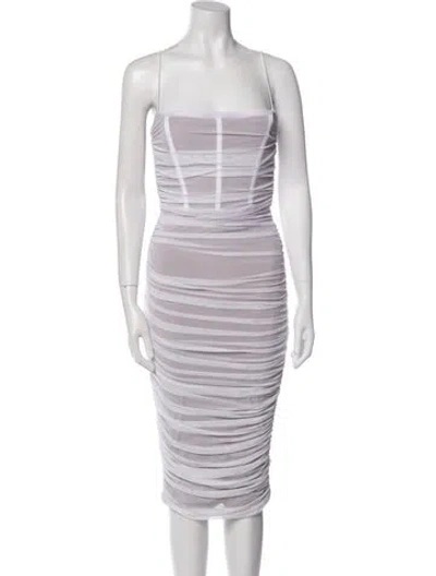 Pre-owned Nookie Square Neckline Midi Length Dress In Brown