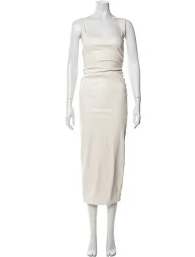 Pre-owned Nookie Square Neckline Midi Length Dress In Neutral