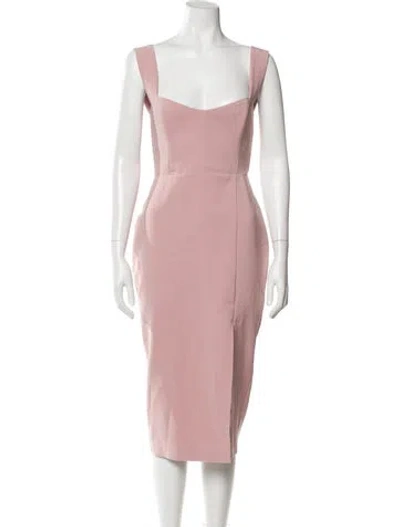Pre-owned Nookie Square Neckline Midi Length Dress In Pink