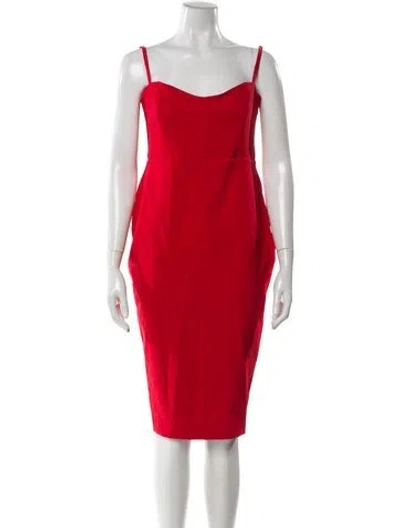 Pre-owned Nookie Square Neckline Midi Length Dress W/ Tags In Red
