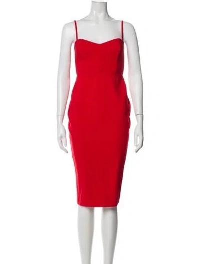 Pre-owned Nookie Square Neckline Midi Length Dress W/ Tags In Red