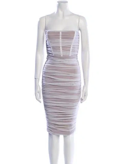 Pre-owned Nookie Square Neckline Midi Length Dress In White