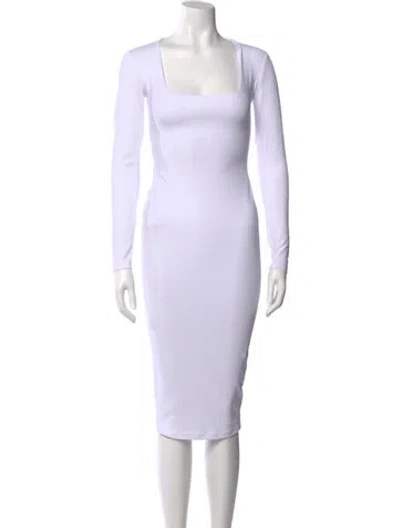 Pre-owned Nookie Square Neckline Midi Length Dress In White