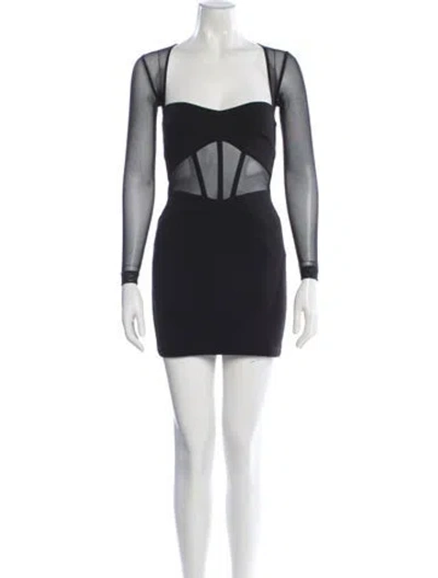 Pre-owned Nookie Square Neckline Mini Dress In Black