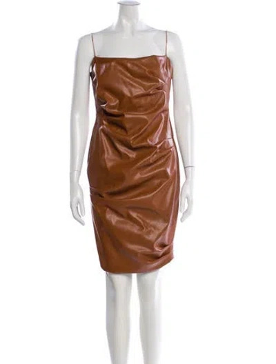 Pre-owned Nookie Square Neckline Mini Dress In Brown