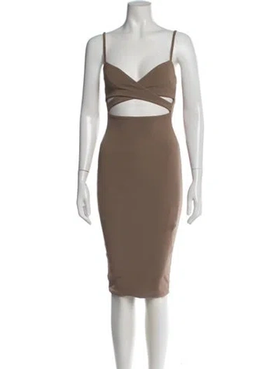 Pre-owned Nookie Square Neckline Mini Dress In Neutral