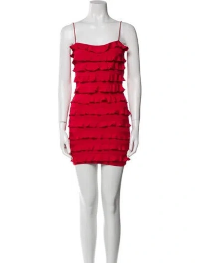 Pre-owned Nookie Square Neckline Mini Dress In Red