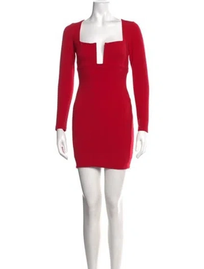 Pre-owned Nookie Square Neckline Mini Dress In Red
