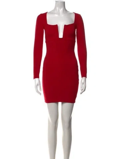 Pre-owned Nookie Square Neckline Mini Dress In Red
