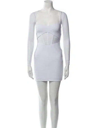 Pre-owned Nookie Square Neckline Mini Dress In White
