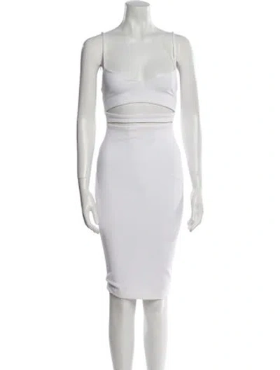 Pre-owned Nookie Square Neckline Mini Dress In White