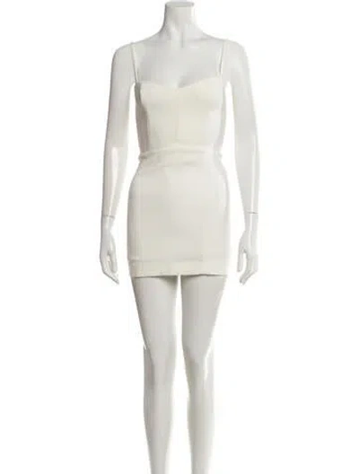 Pre-owned Nookie Square Neckline Mini Dress In White