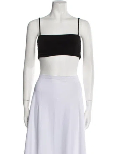 Pre-owned Nookie Square Neckline Sleeveless Crop Top In Black
