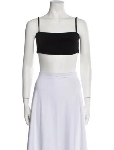 Pre-owned Nookie Square Neckline Sleeveless Crop Top In Black