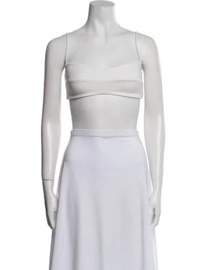 Pre-owned Nookie Square Neckline Sleeveless Crop Top In Blue