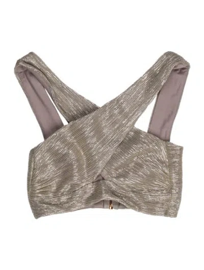 Pre-owned Nookie Strapless Crop Top In Gray