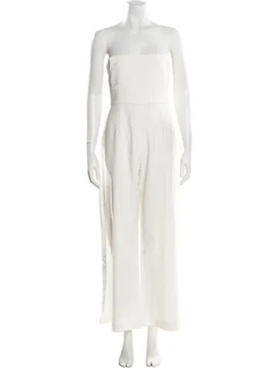 Pre-owned Nookie Strapless Jumpsuit In White