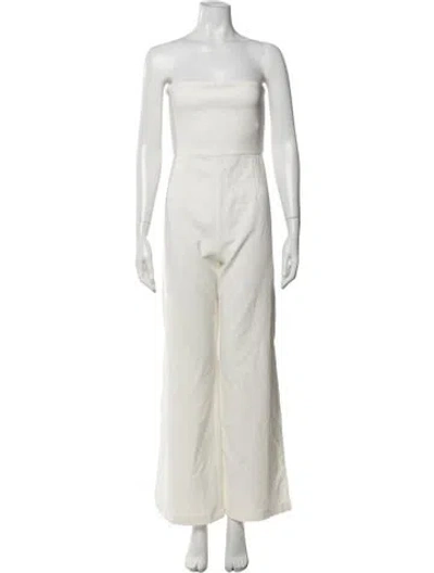 Pre-owned Nookie Strapless Jumpsuit In White