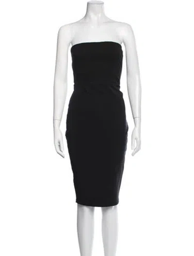 Pre-owned Nookie Strapless Knee-length Dress In Black