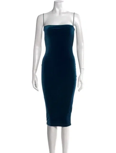 Pre-owned Nookie Strapless Knee-length Dress In Blue
