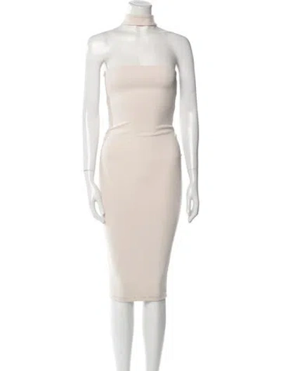 Pre-owned Nookie Strapless Knee-length Dress In Neutral