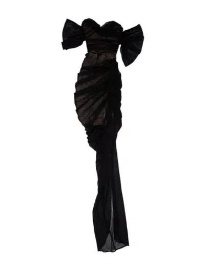 Pre-owned Nookie Strapless Long Dress In Black