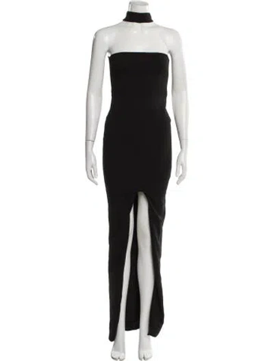 Pre-owned Nookie Strapless Long Dress In Black