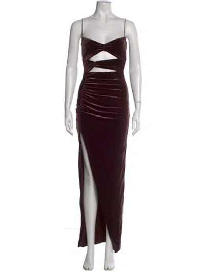 Pre-owned Nookie Strapless Long Dress In Brown