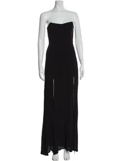 Pre-owned Nookie Strapless Long Dress In Gray