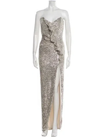Pre-owned Nookie Strapless Long Dress In Multi