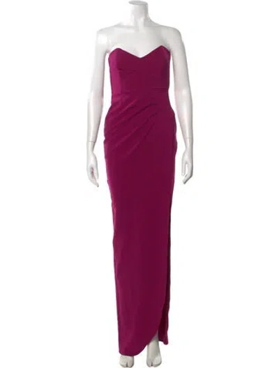 Pre-owned Nookie Strapless Long Dress In Red