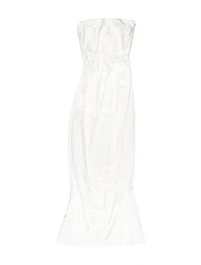 Pre-owned Nookie Strapless Long Dress In White