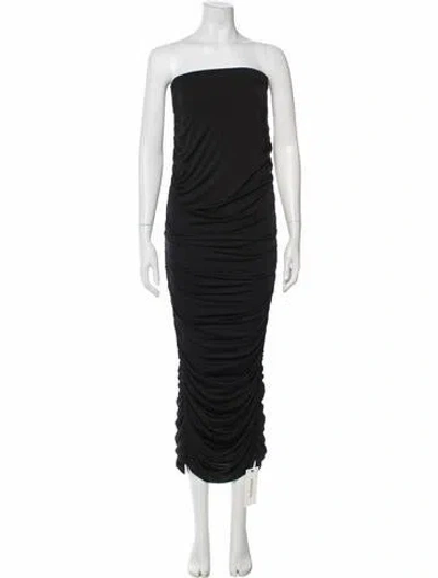 Pre-owned Nookie Strapless Midi Length Dress In Black