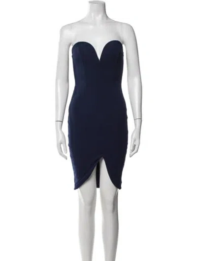 Pre-owned Nookie Strapless Mini Dress In Blue