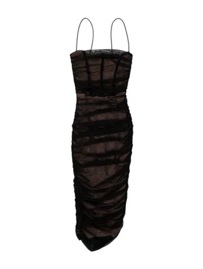 Pre-owned Nookie Strapless Mini Dress In Brown