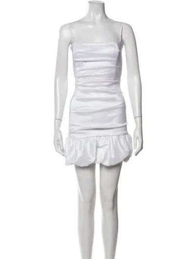 Pre-owned Nookie Strapless Mini Dress In Neutrals/white