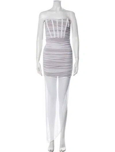 Pre-owned Nookie Strapless Mini Dress In Neutrals/white