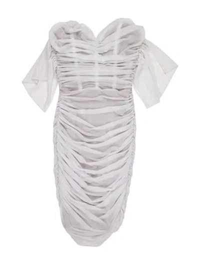 Pre-owned Nookie Strapless Mini Dress In Neutrals/white