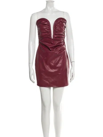 Pre-owned Nookie Strapless Mini Dress In Red