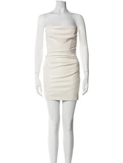 Pre-owned Nookie Strapless Mini Dress In White