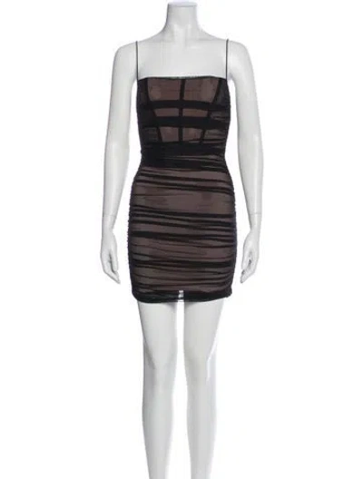Pre-owned Nookie Striped Mini Dress In Black