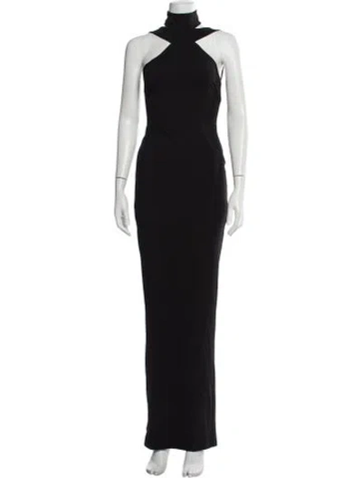 Pre-owned Nookie Turtleneck Long Dress In Black