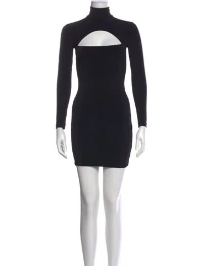 Pre-owned Nookie Turtleneck Mini Dress In Black