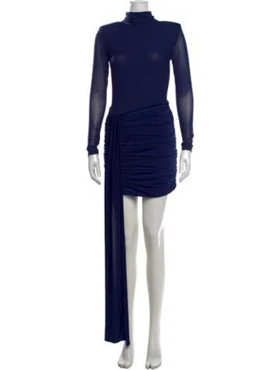 Pre-owned Nookie Turtleneck Mini Dress In Blue