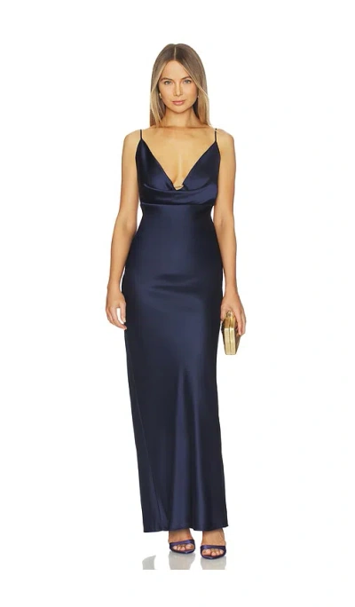 Nookie Valerie Drape Gown In Blue