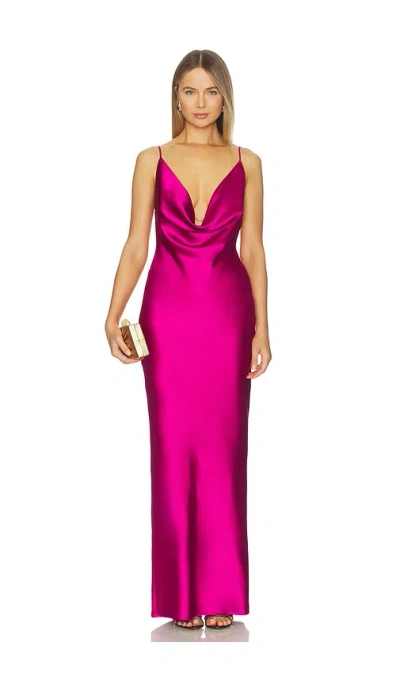 Nookie Valerie Drape Gown In Pink
